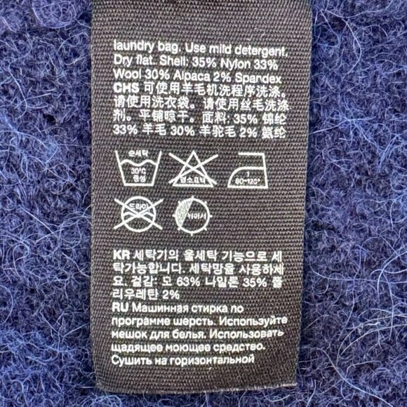 & Other Stories Relaxed Blue Alpaca Wool Blend Diamante Button Long Cardigan XS - Picture 9 of 14